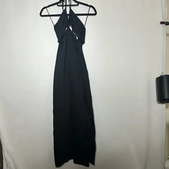 Marina Moscone RTR Shipwrecked Cutaway Dress Black Women Size 6 Virgin Wool Silk - Picture 6 of 12